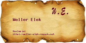 Weller Elek névjegykártya