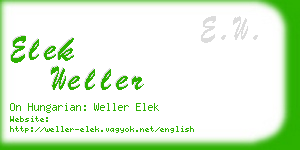 elek weller business card